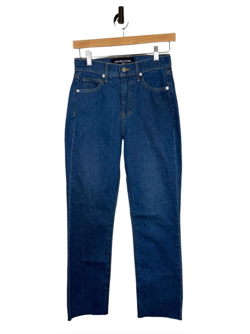 Veronica Beard Alenah High Rise Slim Straight Jeans Cornflower 25